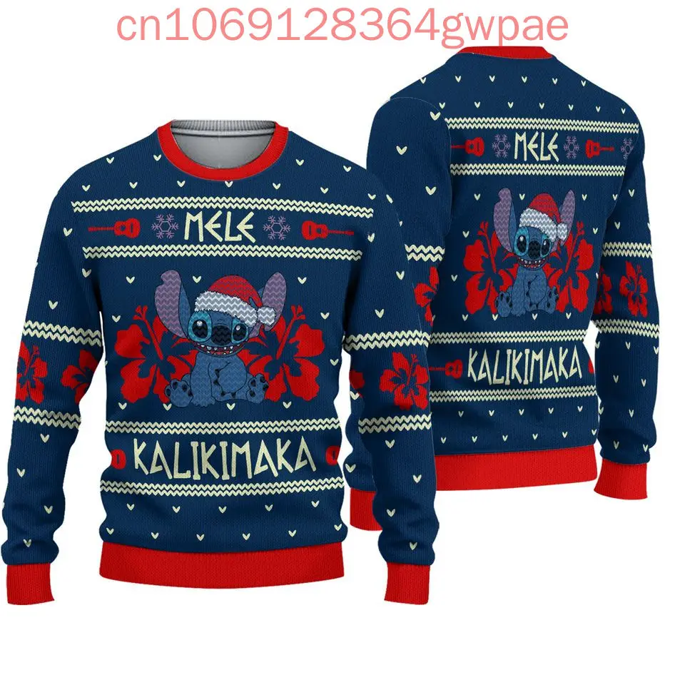 Disney Stitch Christmas Ugly 3D Sweaters Halloween Gift Christmas Gift 3D Print Christmas Sweaters Fashion Casual Sweater