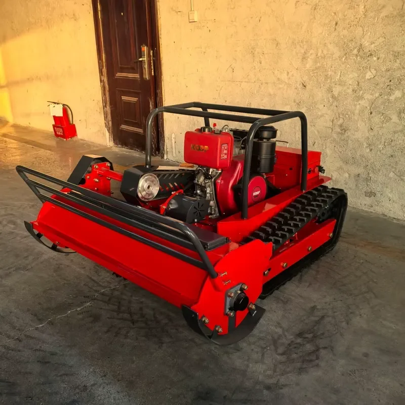 Diesel Remote Control Crawler Mulcher 12HP Hybrid Power Flail Mower 80/100/120cm Cutting Width for Slope Orchard