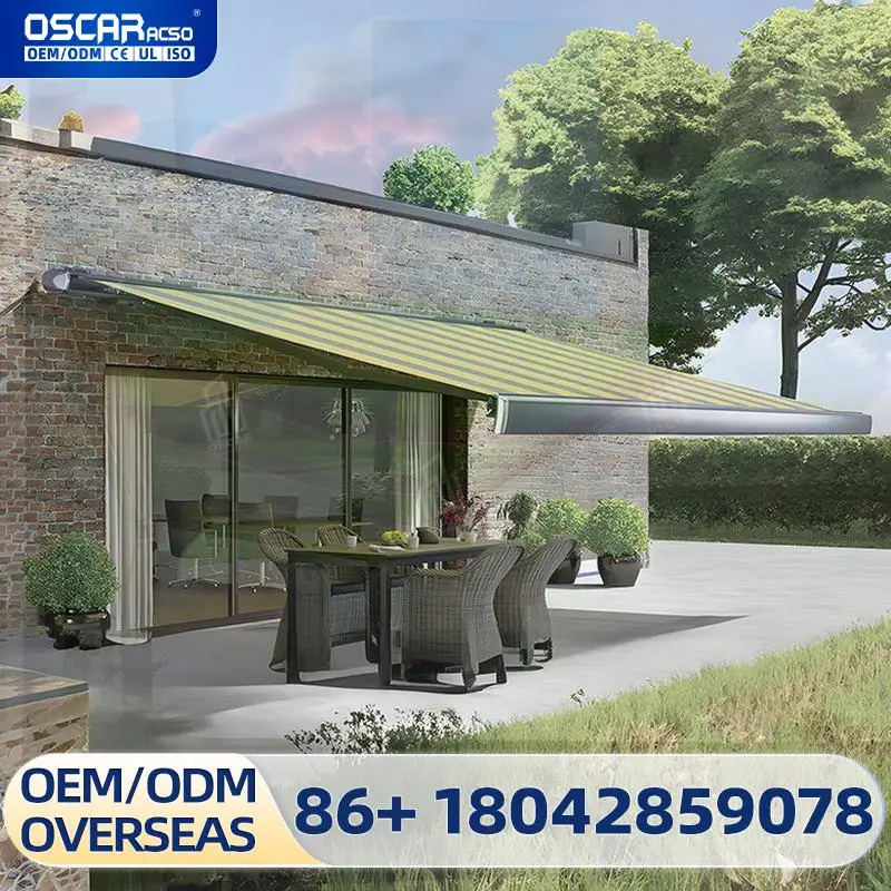 مقاوم للماء والرياح في الهواء الطلق قابل للطي مع أضواء LED لمظلة قابلة للسحب على الشاطئ في فناء الحديقة #1