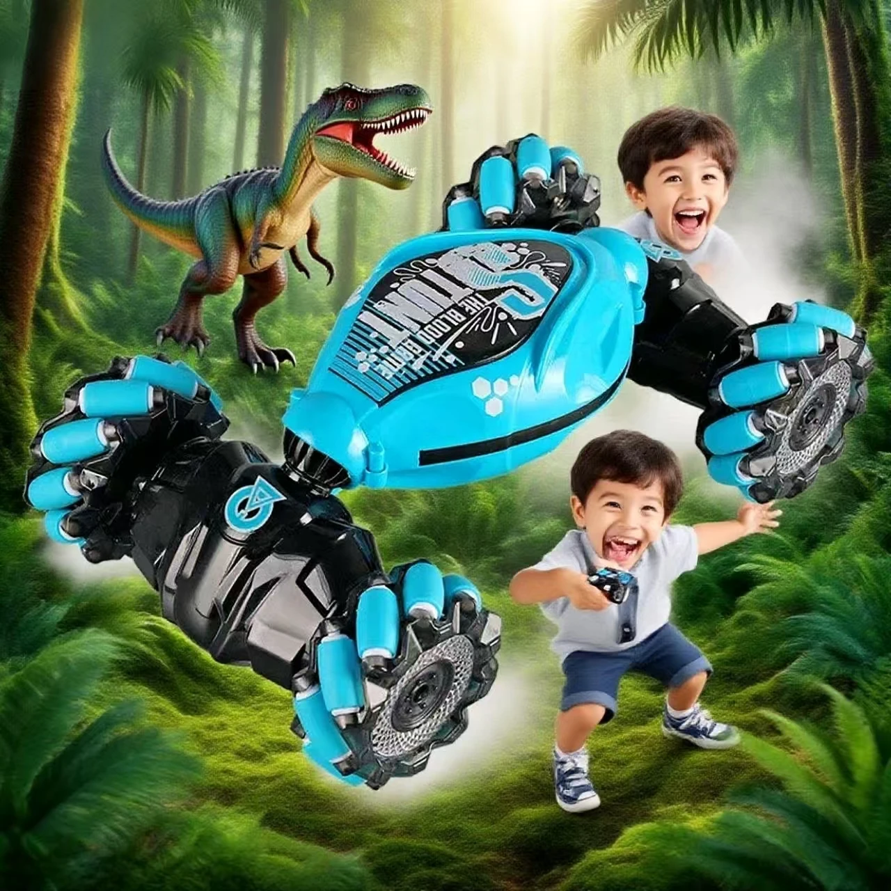 Carro acrobático RC 2.4Ghz 4WD com controle de gestos - 360 °   Flips, Drift Racing, luzes LED e música, brinquedo off-road para meninos e meninas