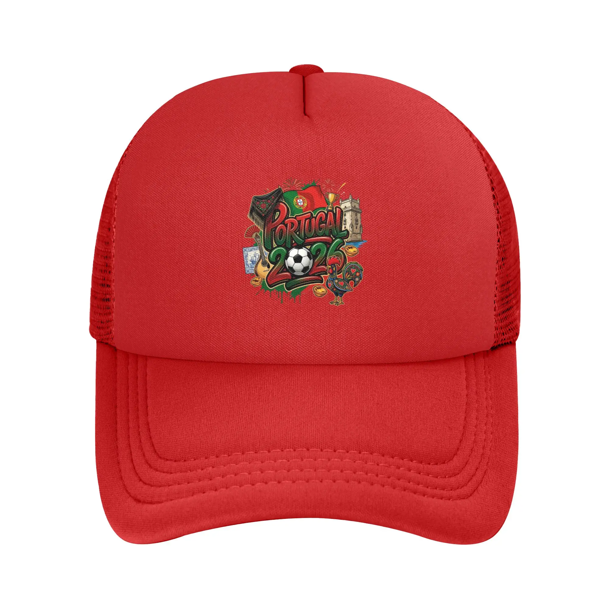 Portugal Football Match 2026 Mesh Baseball Caps Men Women Hip-Hop Sun Caps Adjustable Summer Trucker Hats