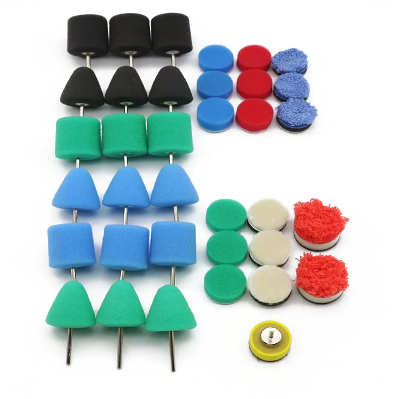 Kangti Mini Polishing Pad Car Detailing M14 Drill Polish Pads Sponge Flexible Shaft Buffing Wheels Kit Auto Polisher Machine Set