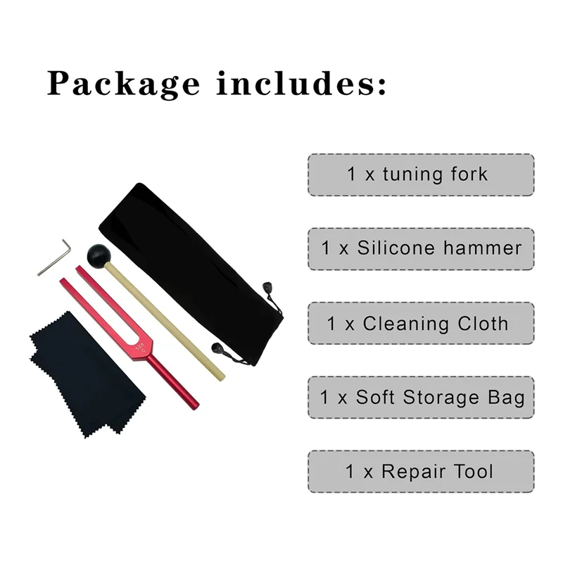 Garpu Tala, Garpu Tala 528 Hz untuk Penyembuhan Chakra, Terapi Suara, Menjaga Tubuh, Pikiran dan Jiwa Dalam Harmoni Sempurna, Mudah Dipasang, Merah