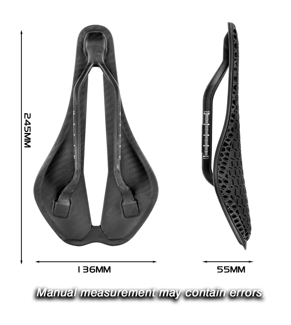 GOLDIX Rennradsattel 3D-Druck Ultraleichte Carbonfaser-Basisplatte und TPU-Druck Vorderseite / EVA-Leder-Optionen – Detail 2