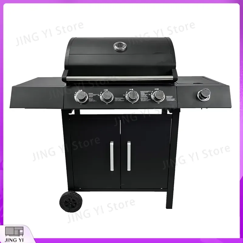 Outdoor Stainless Steel Gas BBQ Grill Portable Barbecue Grill for Camping Picnic Backyard Cooking Heavy Duty Grill with