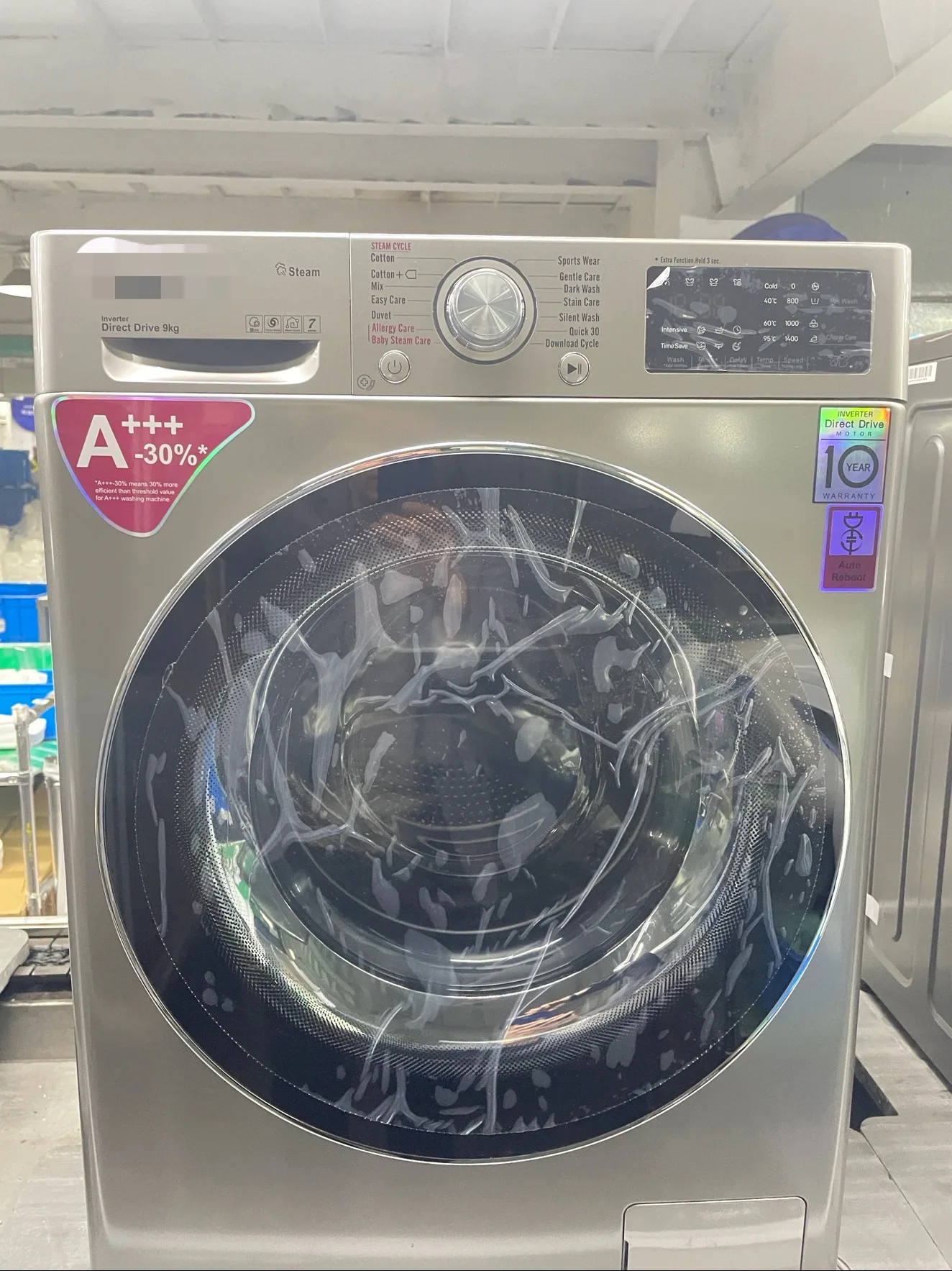 10kg front load washing machine with inverter direct drive motor fully automatic home appliances chrome knob big chrome door