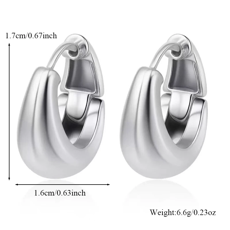 GANPUP 316L Edelstahl, stilvolle, einzigartige ovale Tropfenohrringe, kreatives Metall, goldfarben, wasserdicht, Ohrstecker, Schmuck für Frauen – Detail 13