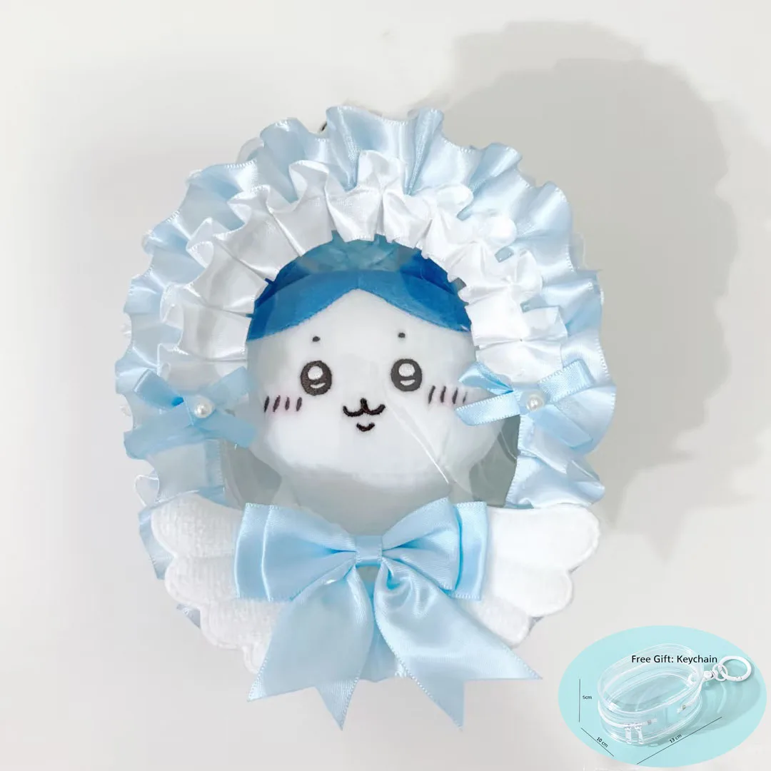 10 cm Doll  Out Bag Display Bag with Keychain Handmade Lace  Decor PVC Blind Box Case Storage Case Gift for Anime Cartoon Dolls