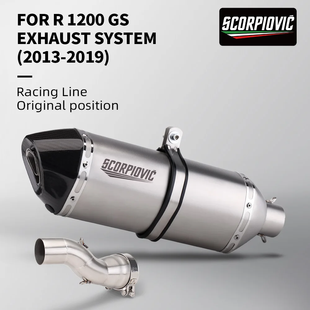 

Motorcycle Exhaust Pipe Slip on For R1200GS ADV Connection Tube Moto Escape Slip-On Fit For R1200GS Adventure 2013-2019