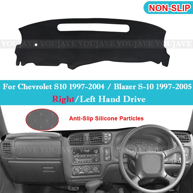 Car Dashboard Cover Dash Flannel Suede Polyester Protector Mat For Chevrolet S10 Blazer S-10 1997-2000 2001 2002 2003 2004 2005