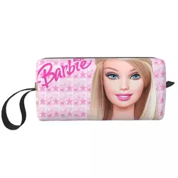 Barbie Pink Girls Y2K Makeup Bag Pouch Zipper Cosmetic Bag Travel Toiletry Small Makeup Pouch Storage Bag grande capacità