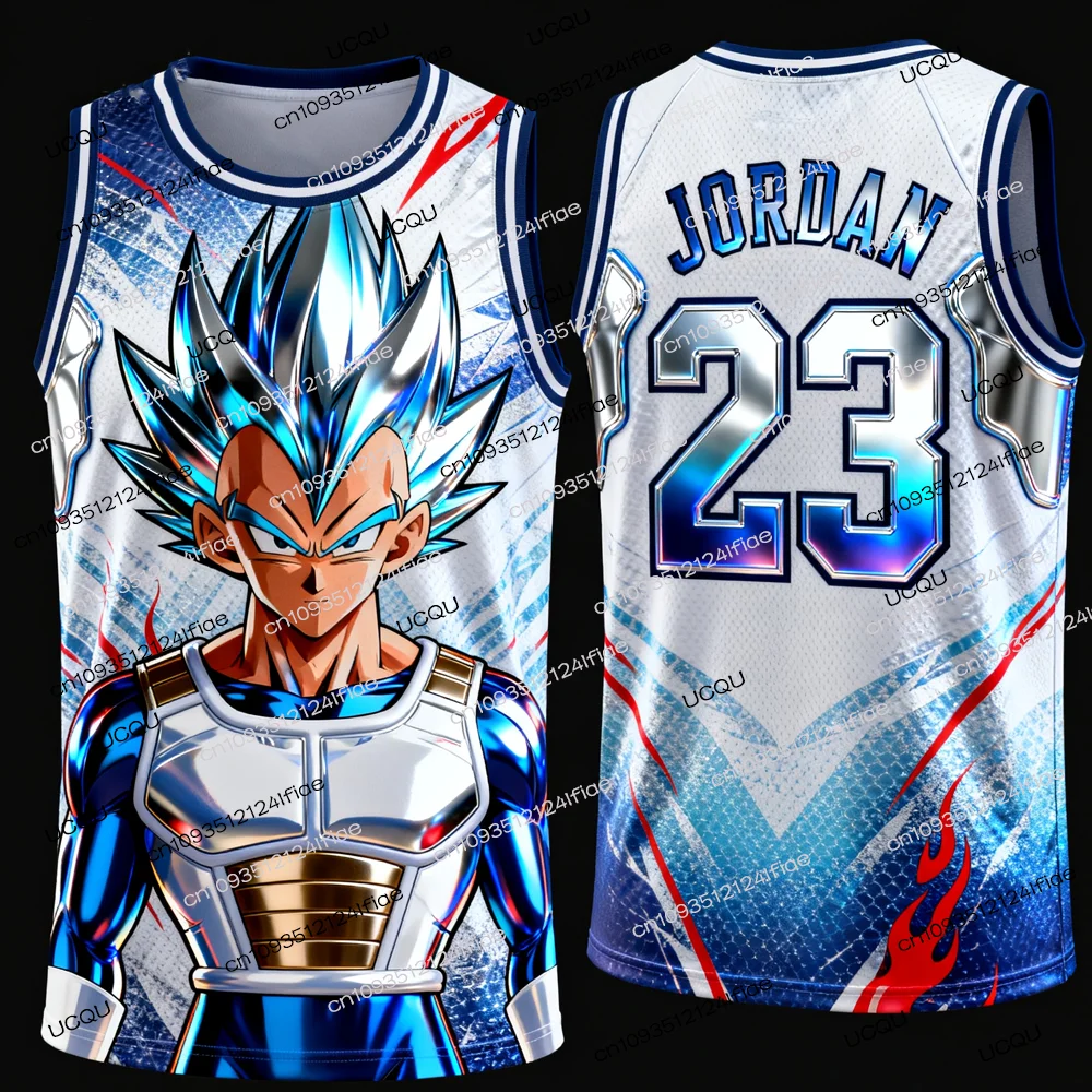 2025 Nuevo Dragon Ball Z Vegeta Edición especial Camiseta de baloncesto Jordan Hombres adultos Chaleco deportivo de baloncesto Conjunto de camiseta especial para niños