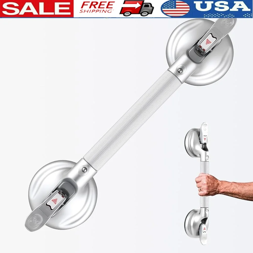 

17 Inch Strong Suction Grab Bar Shower Safety Bathroom Handle Elderly Support Non Slip Rail Seniors
