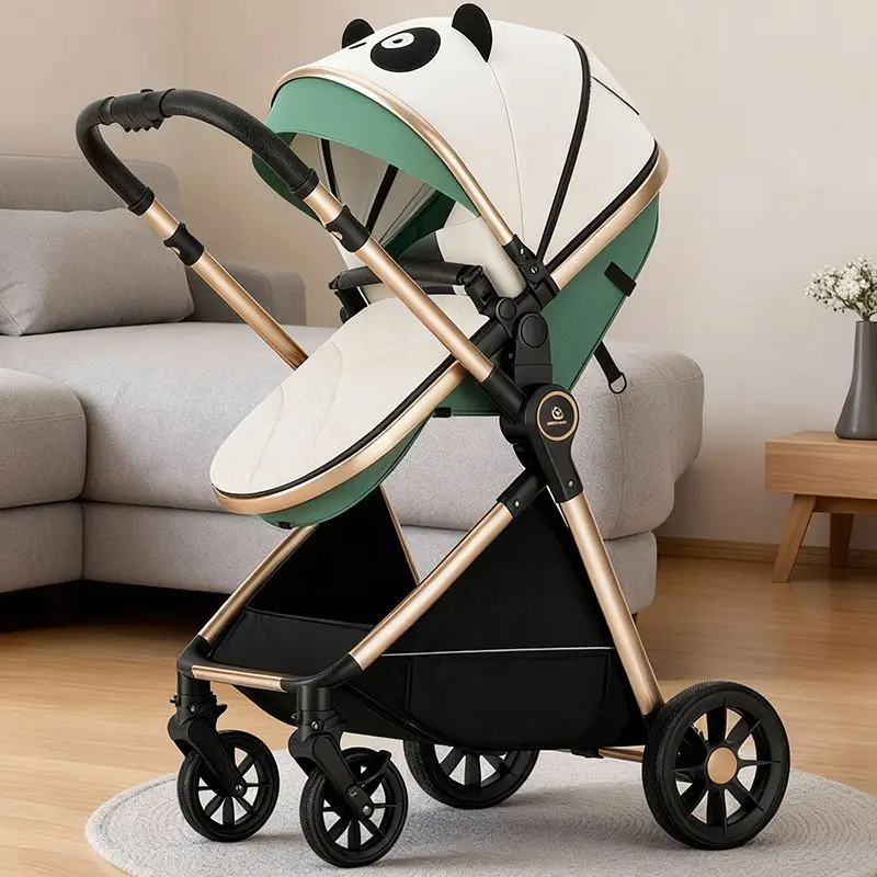

New High-view Baby Stroller, Can Be Used in Sitting or Reclining Positions, Newborn Shock-absorbing Reversible Baby Stroller