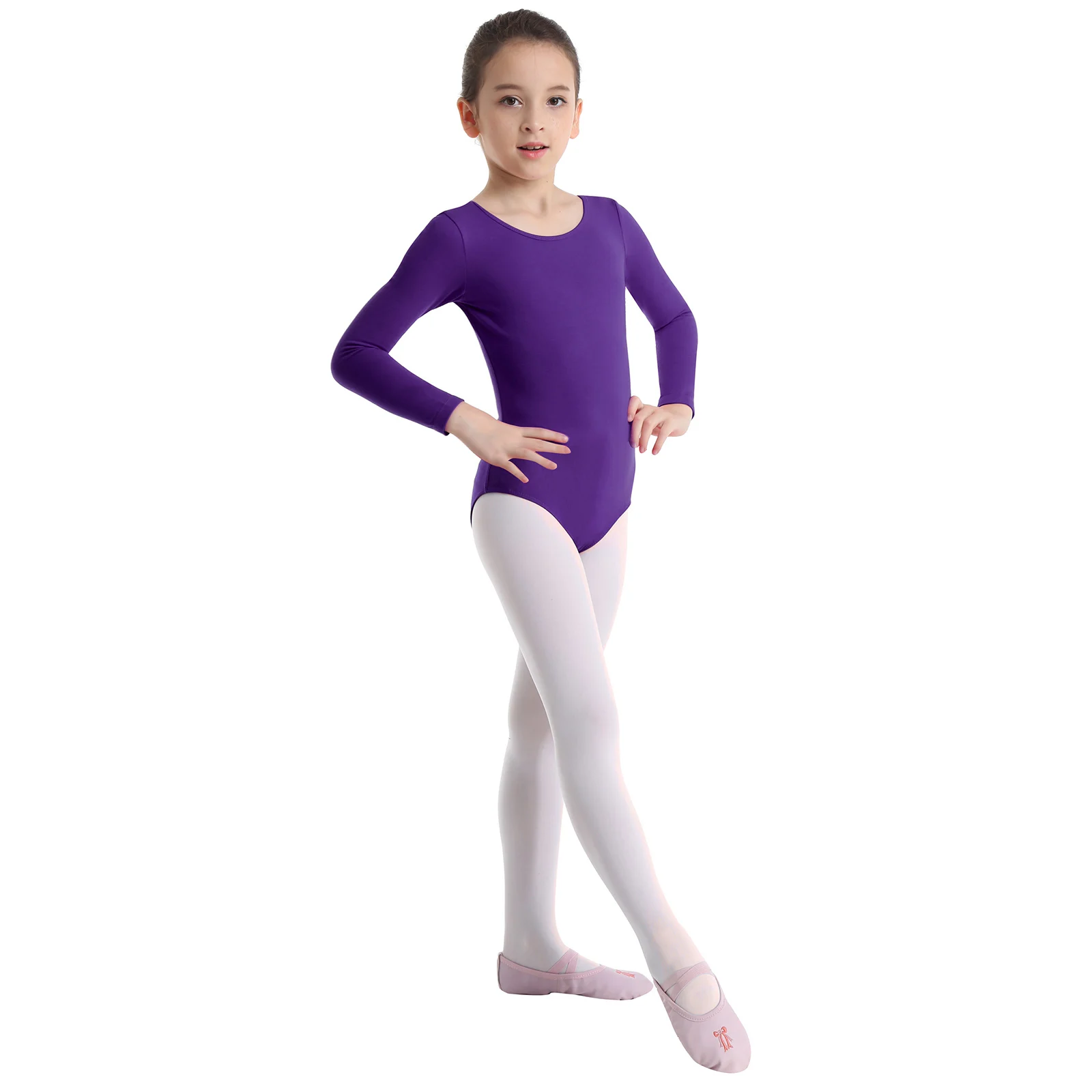 Ballet Dance Costumes Long Sleeve Turnpakje Ballet Jersey Dance Bodysuit Gymnastics Leotard for Girls Ballet Tutu Dancer Wear