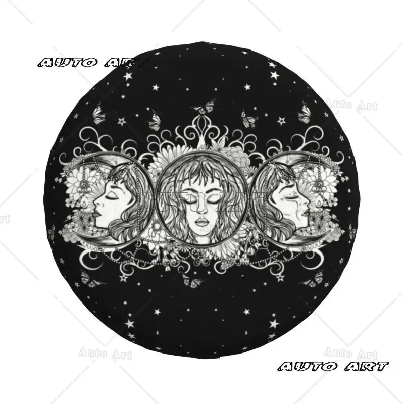 Maiden Mother Crone Spare Wheel Tire Cover for Triple Moon Goddess RV SUV Camper Vehicle Accessories