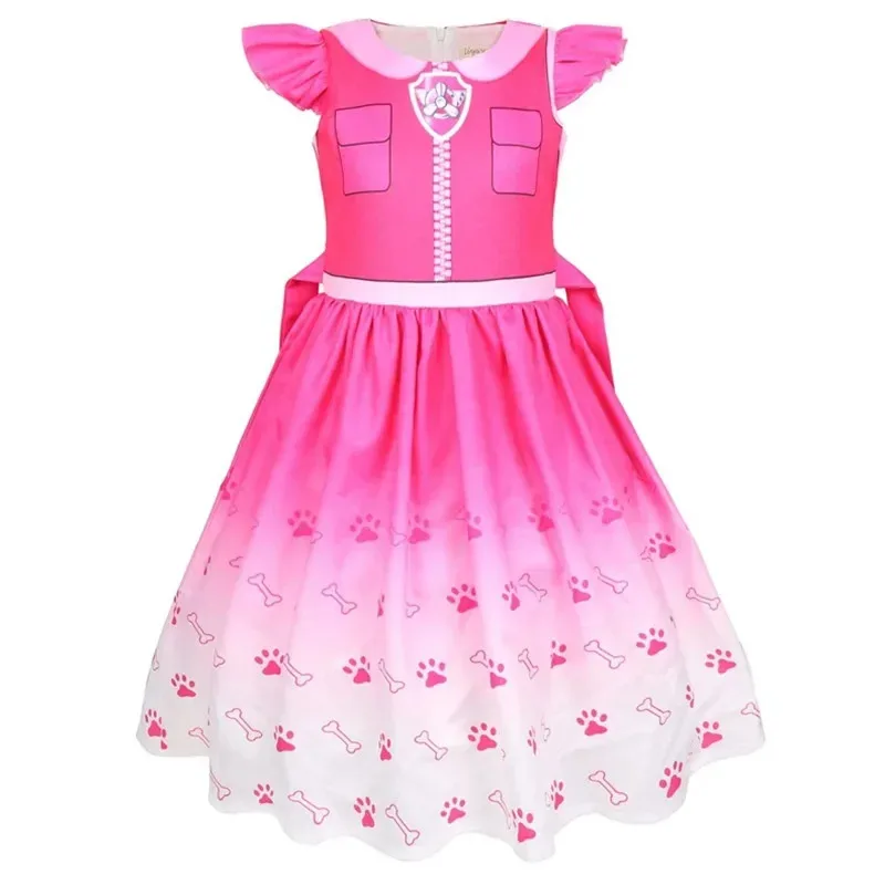 Kids Dresses for Girls Patrol Dog Halloween Cosplay Costumes Mascot Chase Dog Children Carnival Party Role Play Clothes for Girl