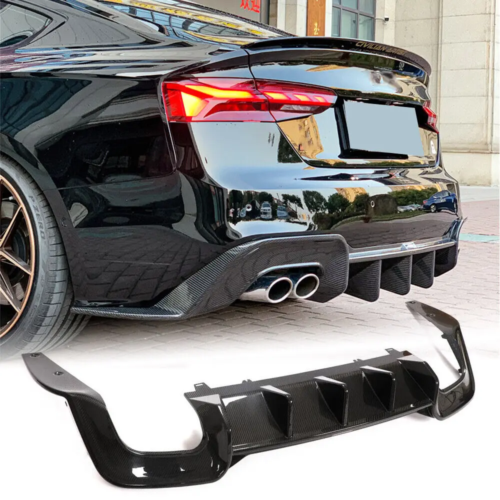 Prepreg Dry Carbon Fiber S5 Car Rear Diffuser Lip for Audi S5 B9 A5 SLINE Sportback 4-Door 2020 2021