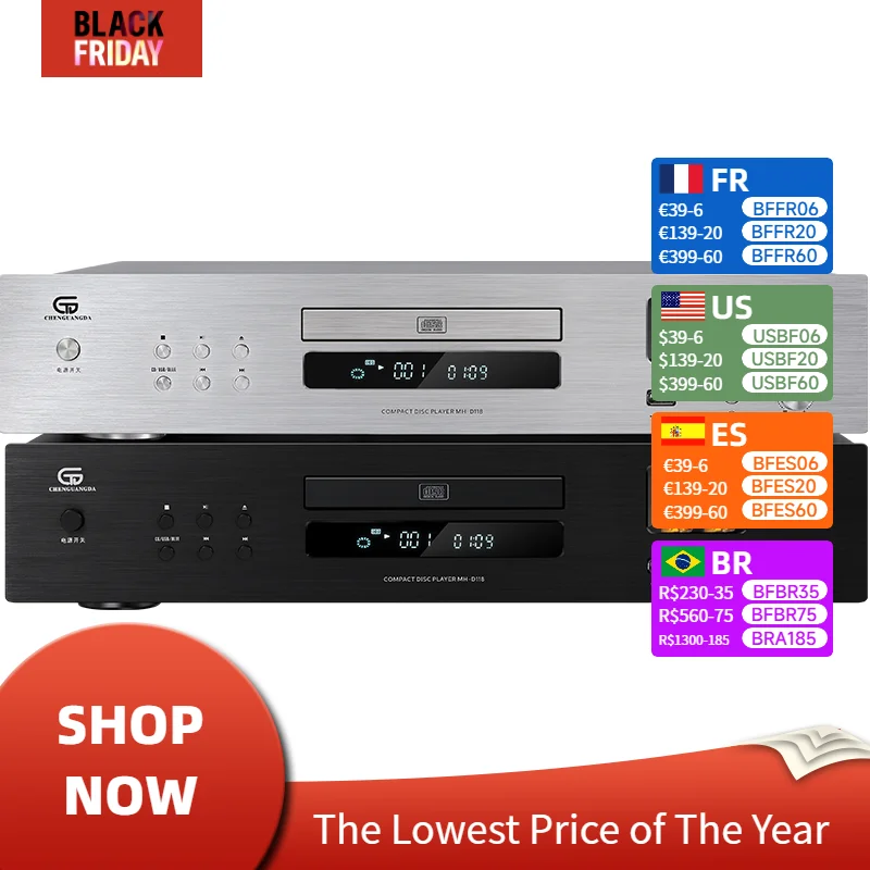 HIFI Tube CD Player SPHE8104 + OPA2604AP Chip Combination Home CD Music Player Bluetooth 5.0 Support USB Lossless Read Playback