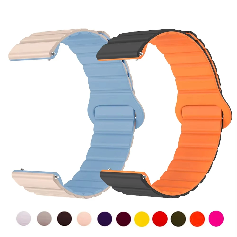 Магнитная петля для часов Samsung Galaxy 7/FE/6/5 pro/4/Classic/active 2, 20 мм, 22 мм, силиконовый браслет, ремешок huawei GT 3-4