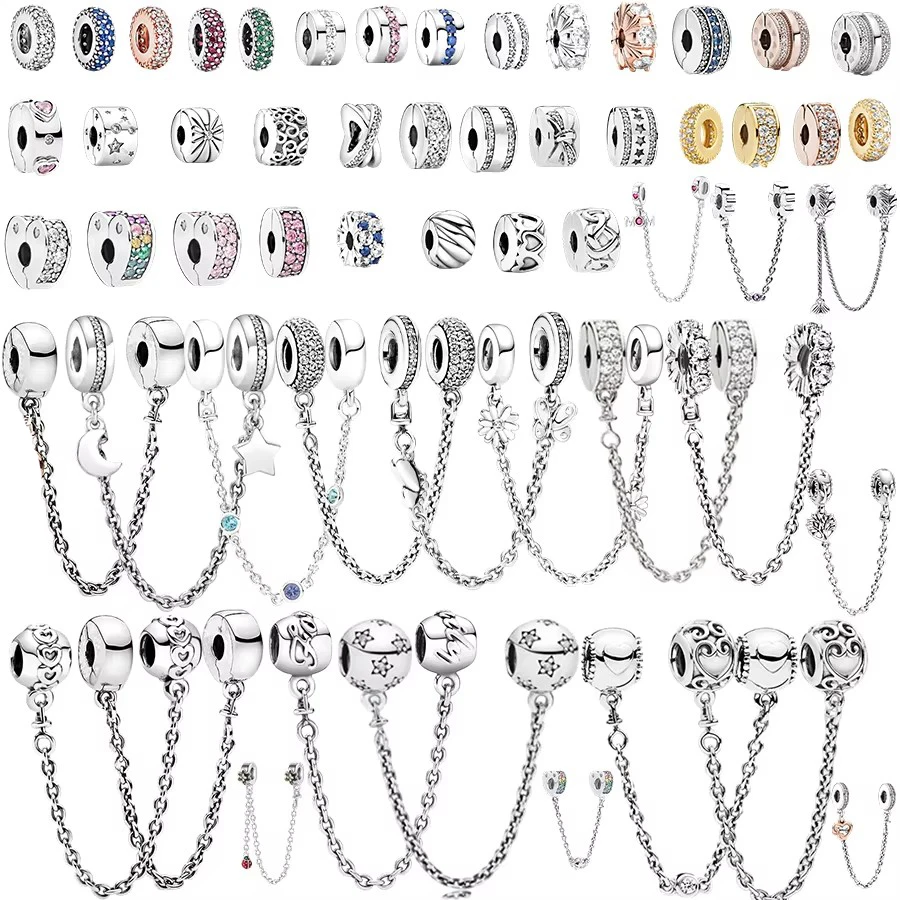 

2025 NEW Hot Sale Fit Original Charms Bracelet DIY Star Moon Flower Safety Chain Charm Bead Women Fashion Jewelry Gift for Party