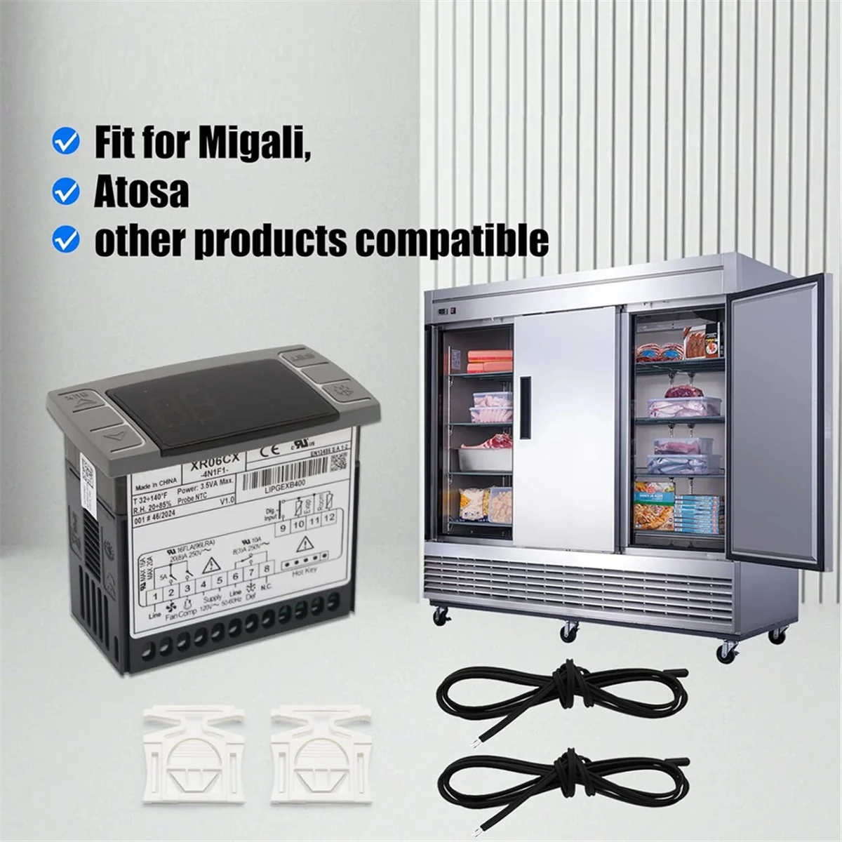 

Y31A Fit for XR06CX-4N1F1 Temperature Controllers 120v/50-60hz Programmable Digital Thermostat Fit for Commercial Freezer