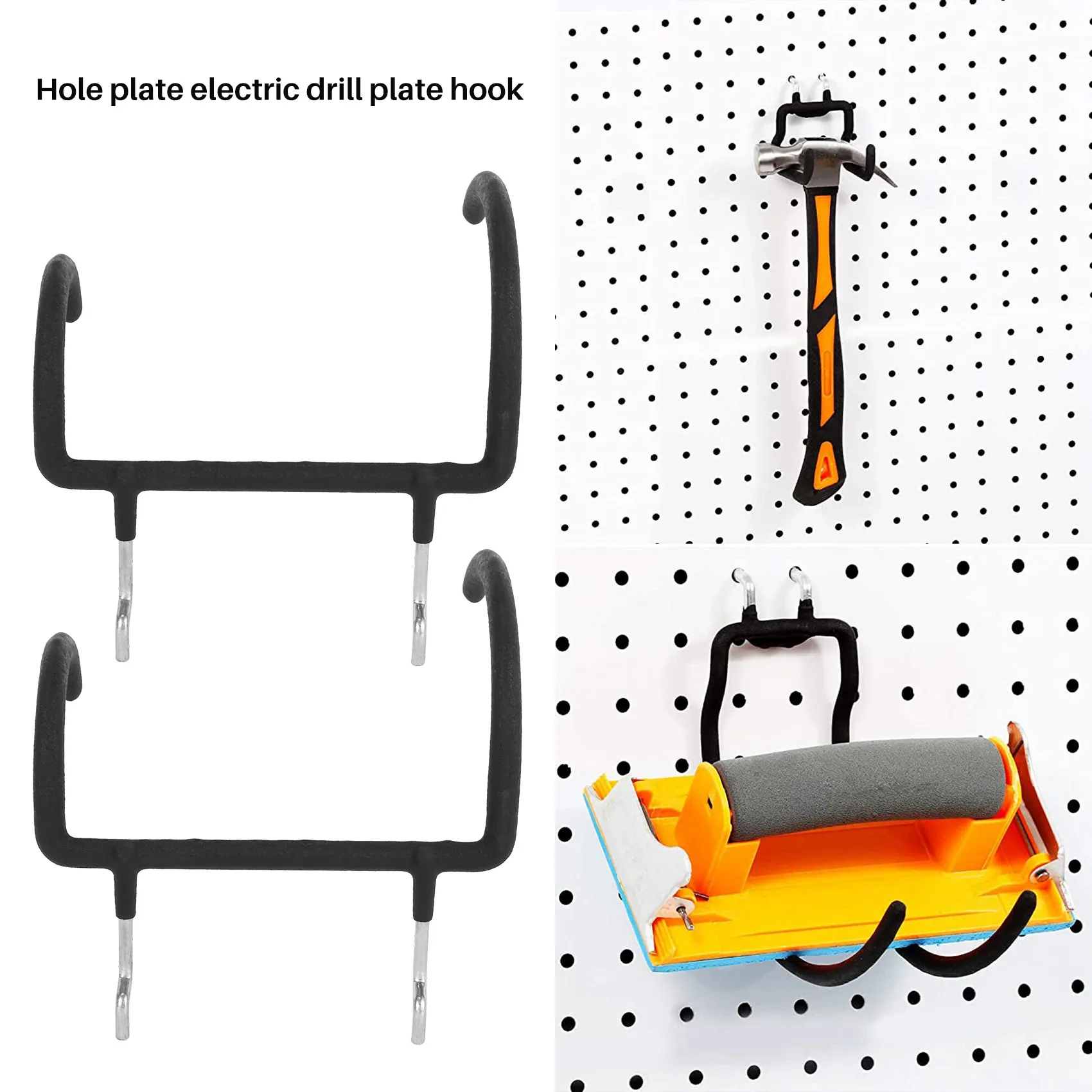 5PCS Pegboard Drill Holder Heavy Duty Hooks,Pegboard Double Hooks Drill Hanger Hook for Drill,Accessories,Power Tool Etc