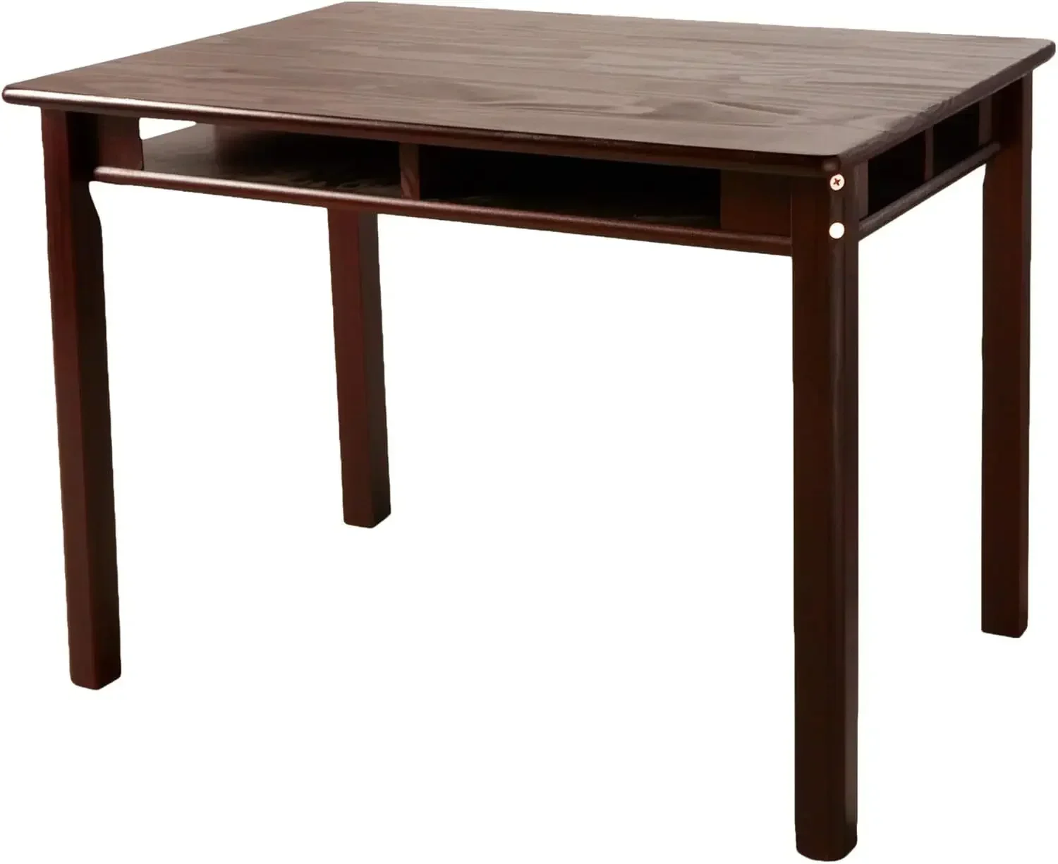 Lipper International Child's Rectangular Table with Shelves and 2 Chairs, Espresso Finish, 32 3/4