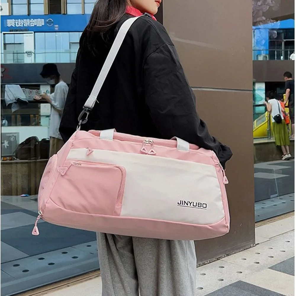 Oxford Travel Luggage Bag Foldable Sturdy Nylon Duffle Bag Multi Layered Multi-functional Large Capacity Handbag Trip