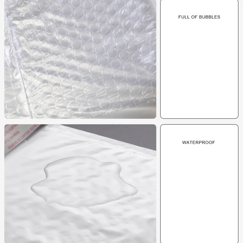 10pcs (11 * 15cm + 3cm) Waterproof And Shockproof Bubble Bag White Ultra Light Pearl Film Envelope Express Polyethylene Foam Bag