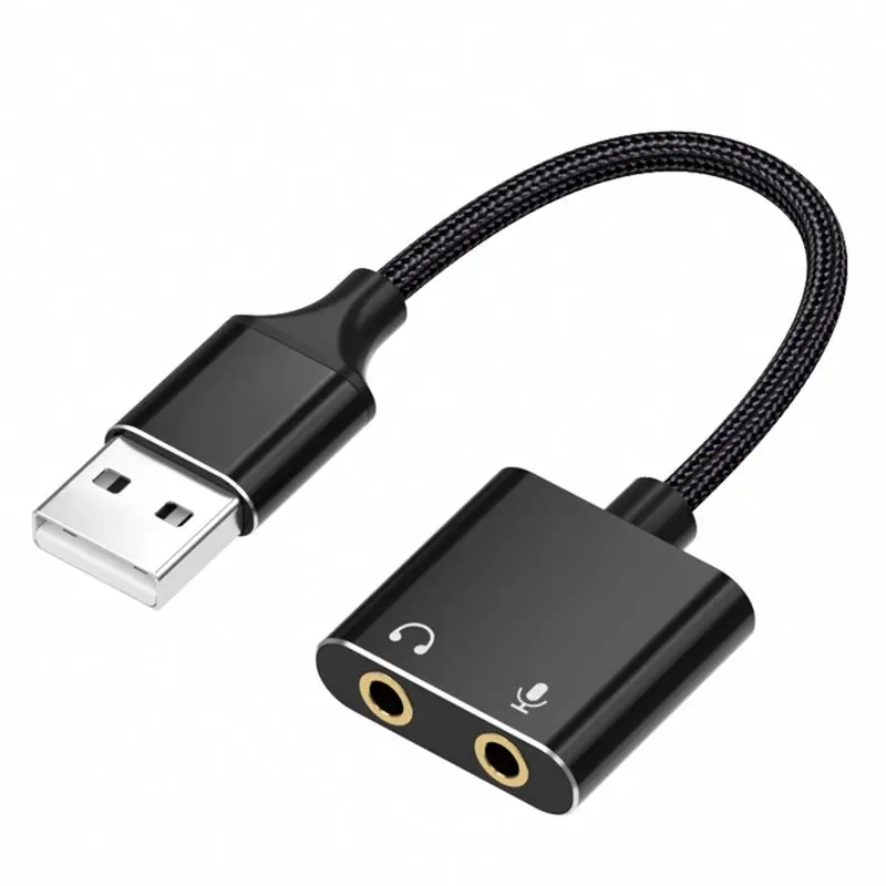 A23F-USB Audio Interface For Computer, USB To 3.5Mm Audio Adapter, External Sound Card With Headphone