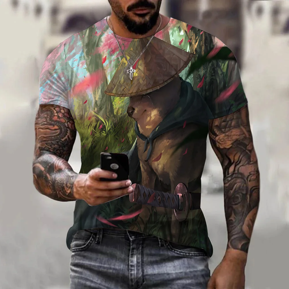 

New 3D Print Dog Clothing Fashion Men Women T-shirt Plus Size S-7XL Four Seasons Casual Oversized Streetwear Summer Round Neck