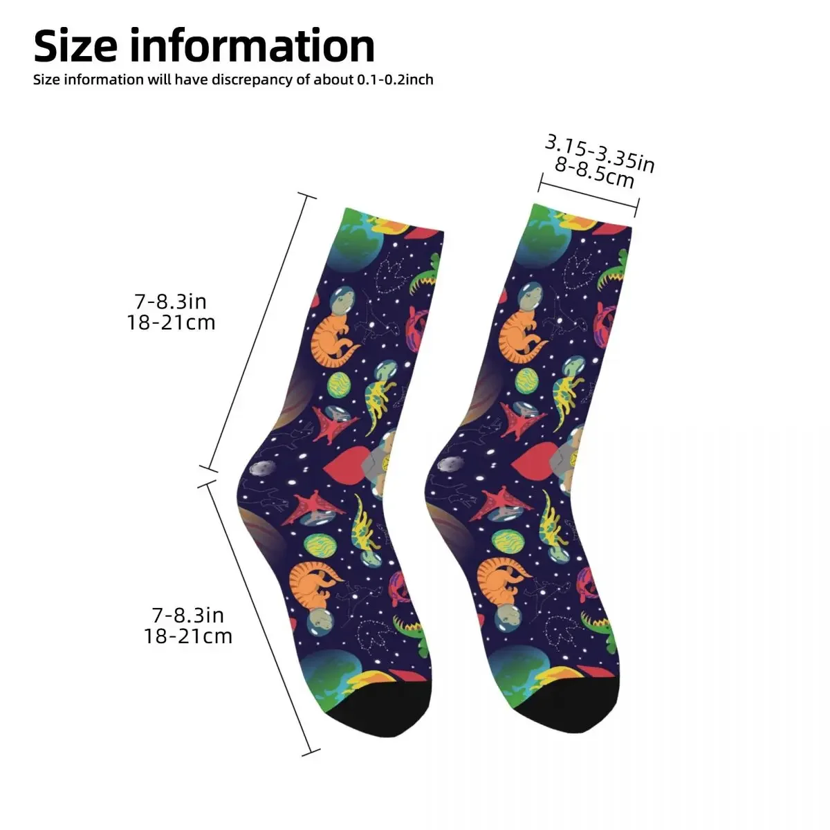 Raum Dinosaurier & Sternbilder Socken Harajuku Schweiß absorbierende Strümpfe ganzjährig lange Socken Zubehör für Unisex-Geschenke