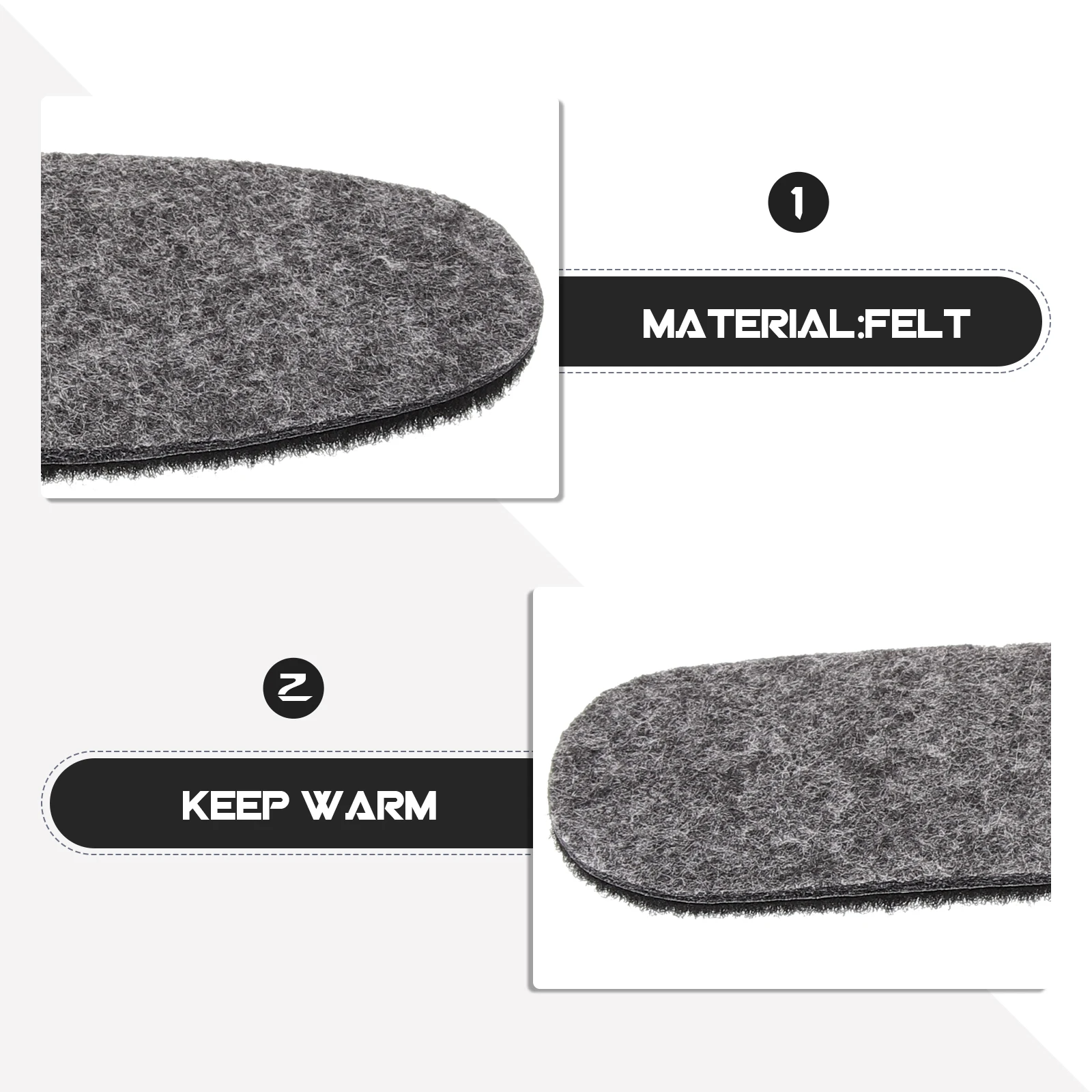

5 Pairs Winter Warm Insoles Thermal Boot Liners Women Shoe Cushions Pads Thicken Wool Felt Durable Breathable Anti Odor