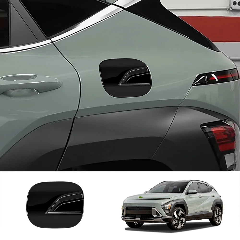 For Hyundai KONA 2024 2025 ABS carbon fiber Fuel Tank Oil Cap Gas Cover Trim Car Exterior Decorate Accessories Car Styling