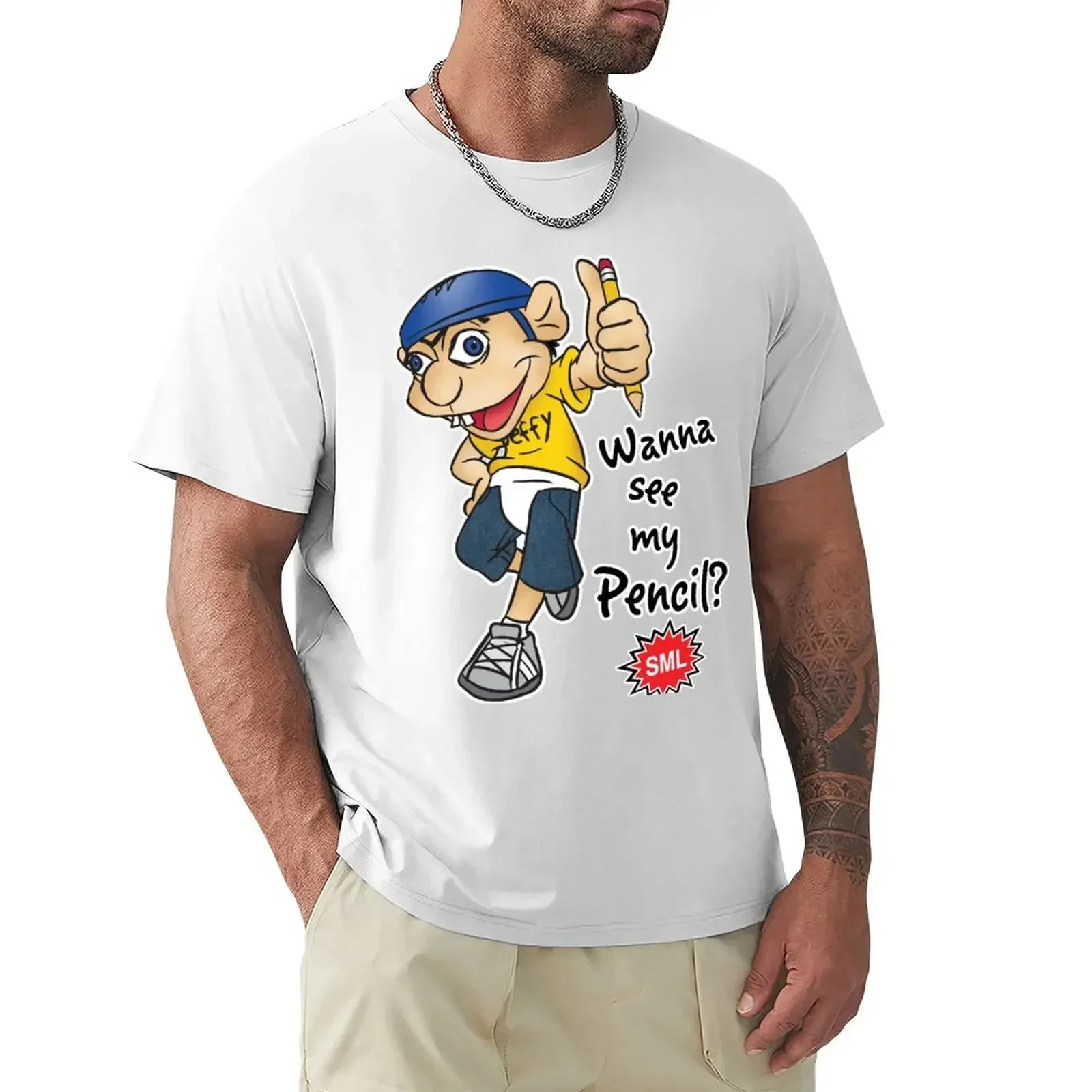 Jeffy Wanna See My Pencil? - summer clothes graphics aesthetic clothes t shirt men Funny SML Character T-Shirt