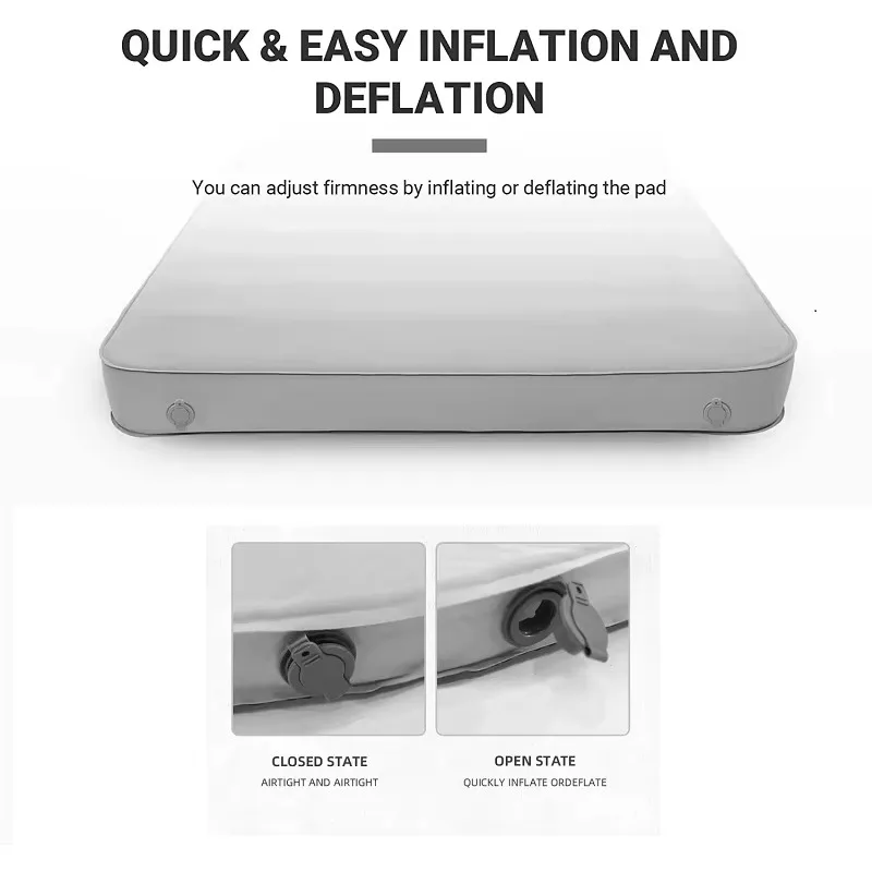 Black Inflatable Camping Mattress Custom Portable Travel Air Bed Mattress Pad with Pump 2026