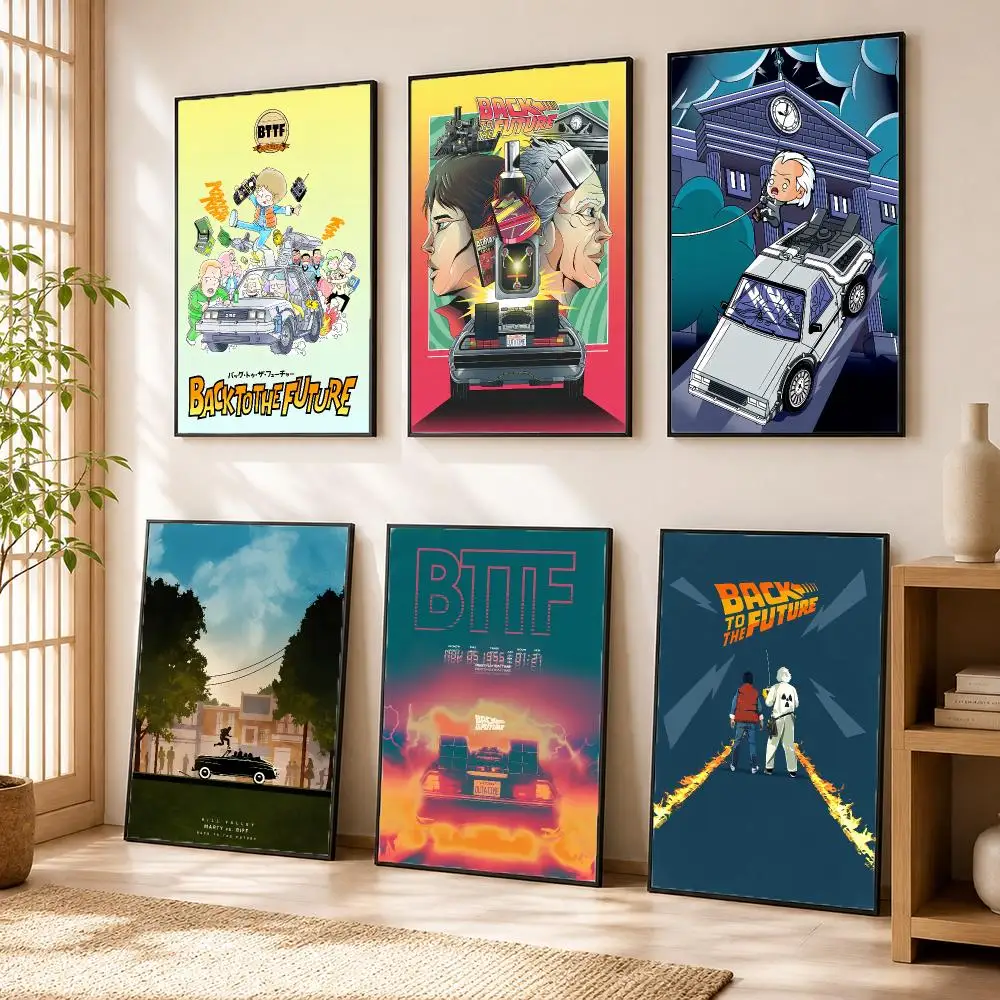 Movie B-Back To The Future Poster Modern Home Living Bedroom Bar Hallway Waterproof Wall Art Aesthetic Decor