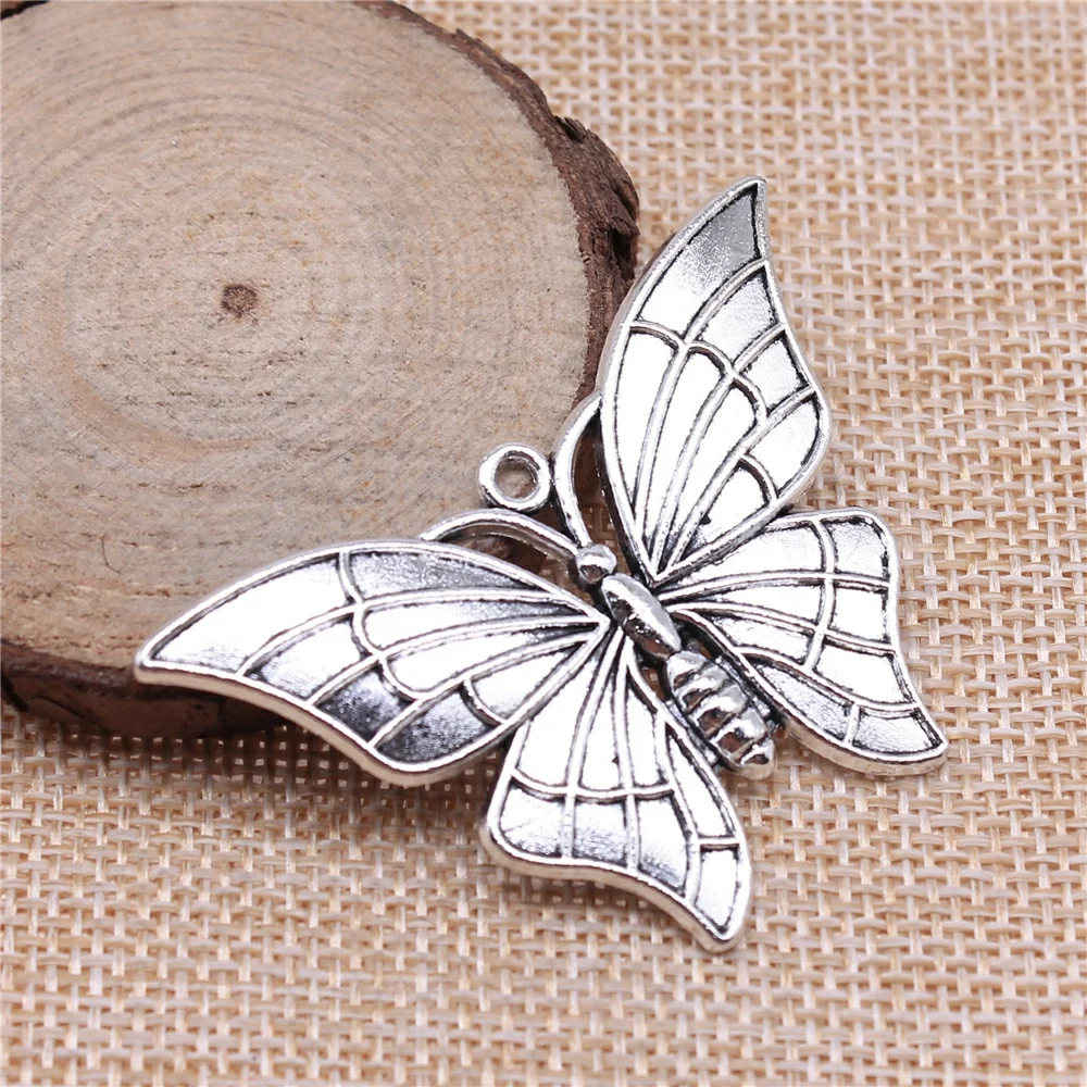 

Wholesale 20pcs/bag 54x37mm Butterfly Charms Wholesale Antique Silver Color Pendant Charms Wholesale Jewelry Findings