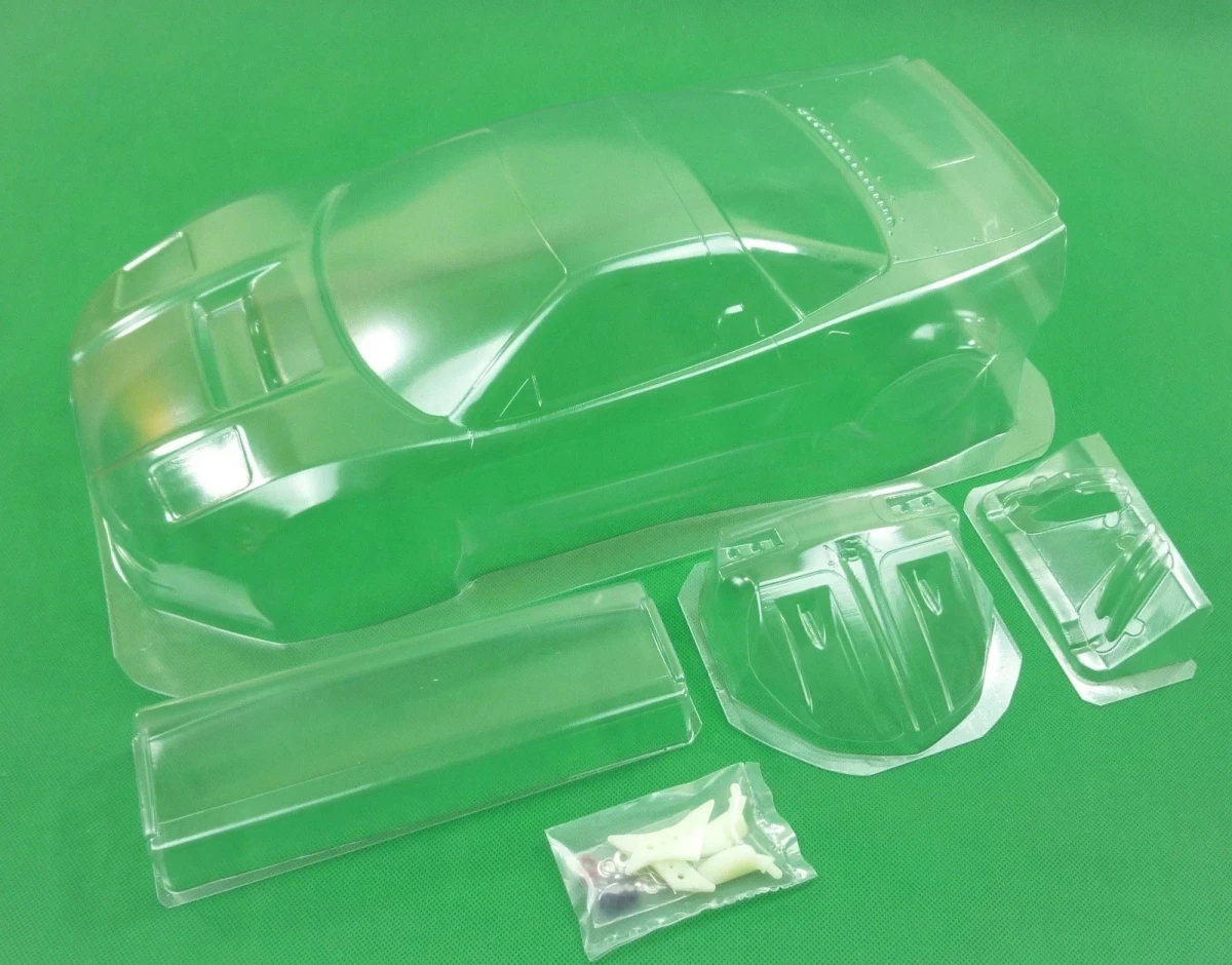 Team C TC027 1/10 Pandem NSX Widebody 200mm Clear PC Lexan Body Shell with Light Buckets Mirrors Rear Wing Decals & Window Mask