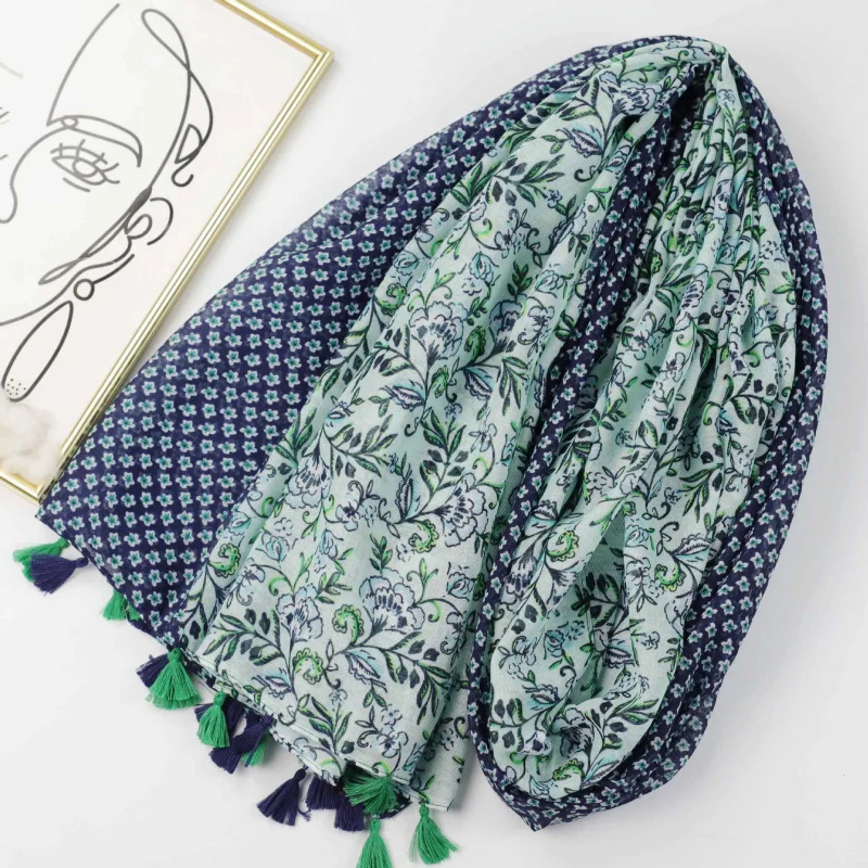 

Сердце Сад Бали Шелковый заводской шарф Зеленый Цветочный шарф Плотный женский длинный шарф Весна Лето Шарф Шаль
