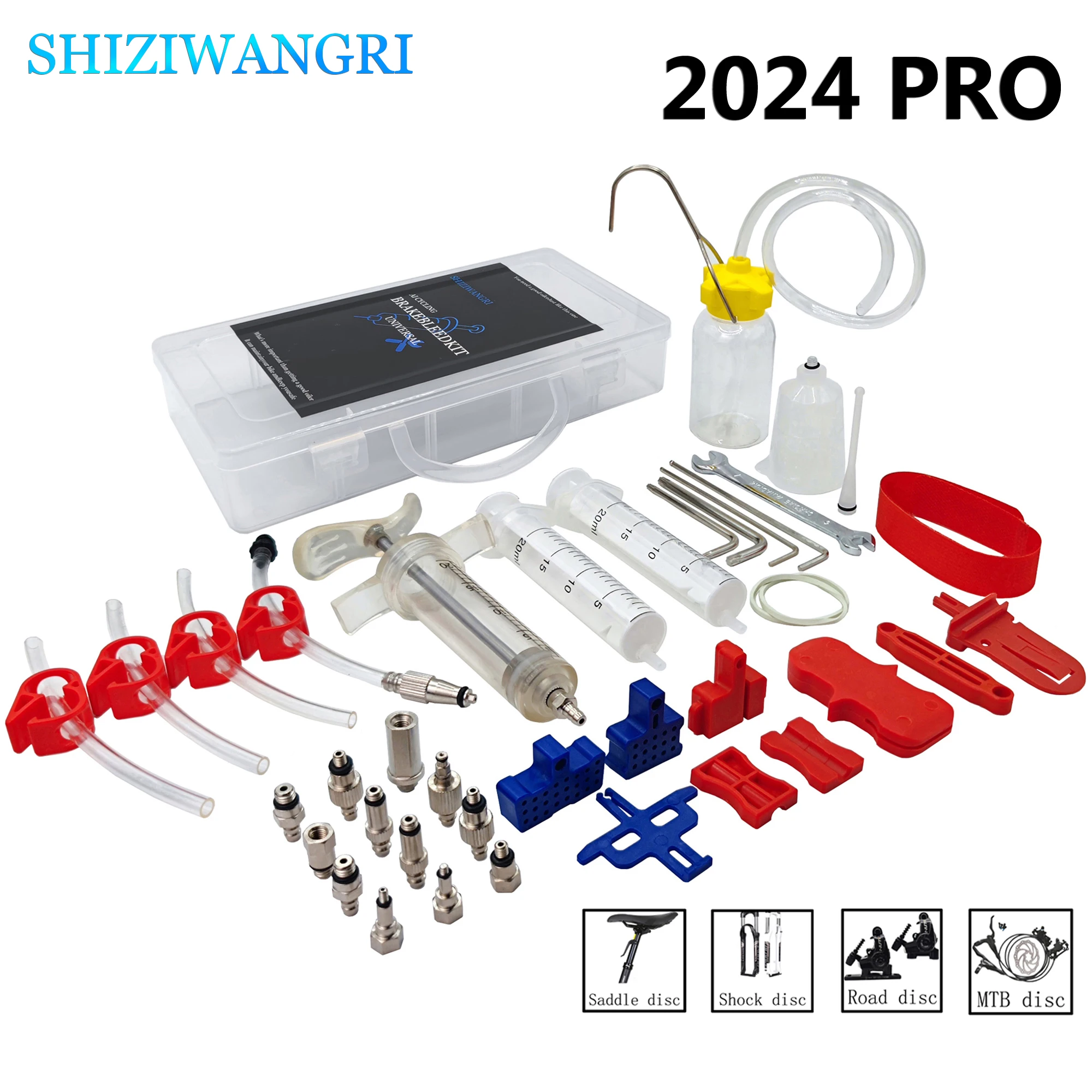 

New Bicycle Hydraulic Disc Brake Oil Bleed Kit 2024 Pro For SHIMANO,SRAM,Avid,Series MTB Road Bike Brake Repair Tools