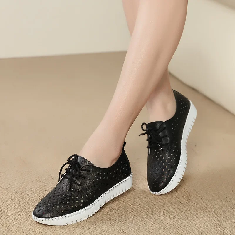 2020 été sneaker femmes plate-forme chaussures femme en cuir véritable marche sandales plates pour les femmes respirant confort vacances chaussures