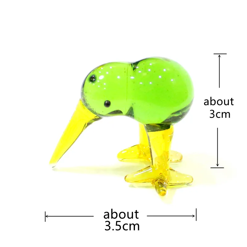 Different Styles Cute Kiwi Bird Miniature Figurine Glass Ornament Creative Home Living Room Tabletop Fairy Garden Decor Supplies