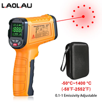 DT1000 DT1600 Infrared Thermometer Professional 13 Laser Points Non Contact Digital Pyrometer IR Temperature Gun High Temp Alarm