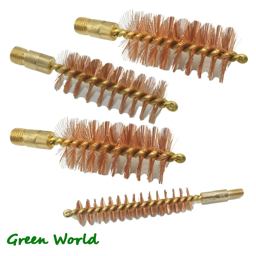 Green World 3pcs/lot .50cal-12GA Bronze Brush with Brass Holder and Core, Gun Clean Brush