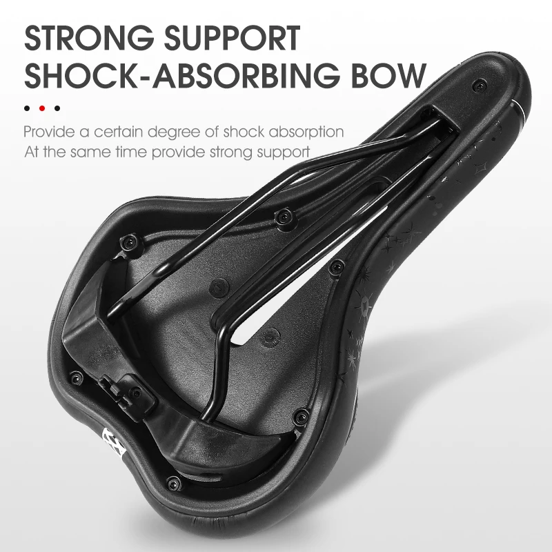 WEST BIKING Bicycle Saddle Silicone Cushion PU Leather Surface Gel Silica Filled Comfortable Shockproof MTB Road Cycling Seat