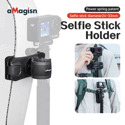 aMagisn Selfie Stick Holster with Backpack / Waist belt Clip,Quick Release Holder ,Hands-free Mount for DJI Gopro Hero Insta360
