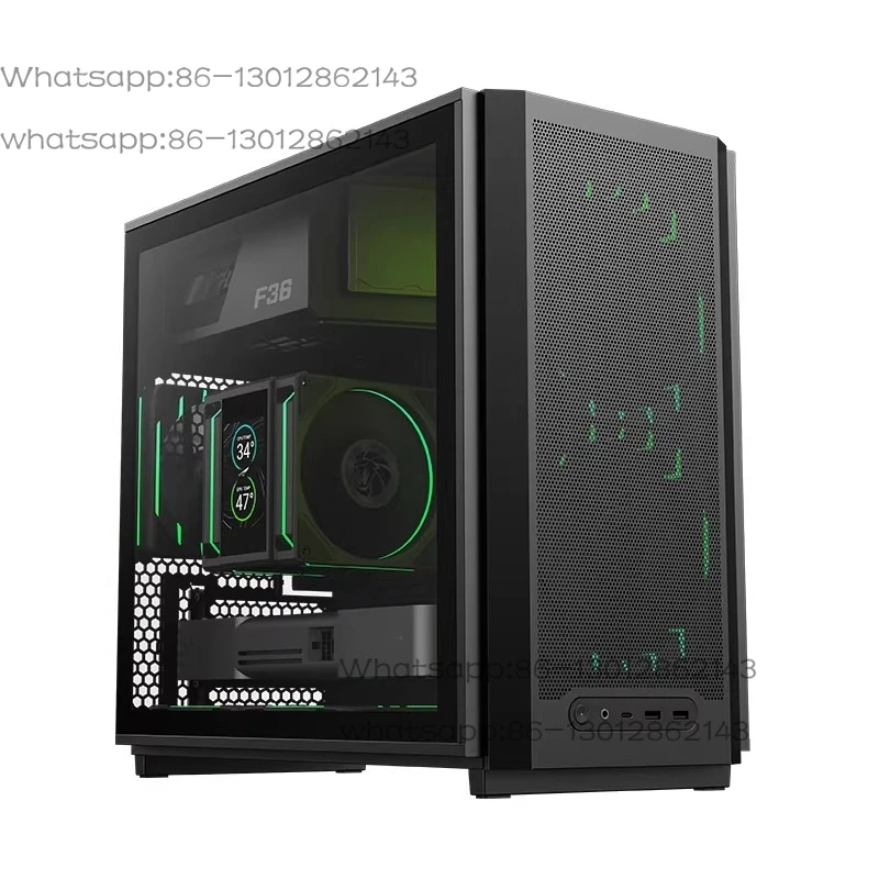 F36 chassis MATX desktop water-cooled computer chassis with graphics card bracket, support back insertion