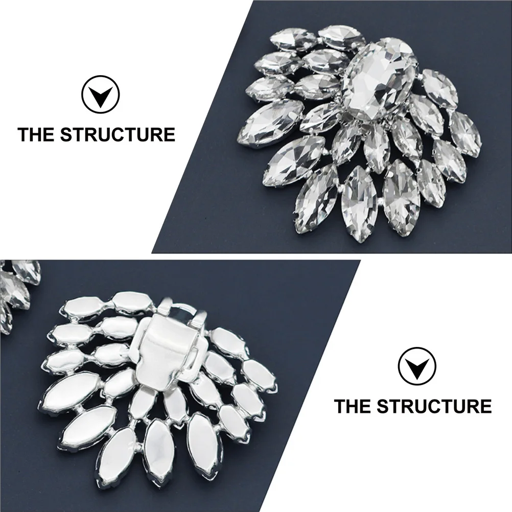 1 Pair Rhinestone Shoe Buckle Clips High-Quality Shiny Decorative For Women Wedding Bride Banquet Dress High Heel Sandal Boot